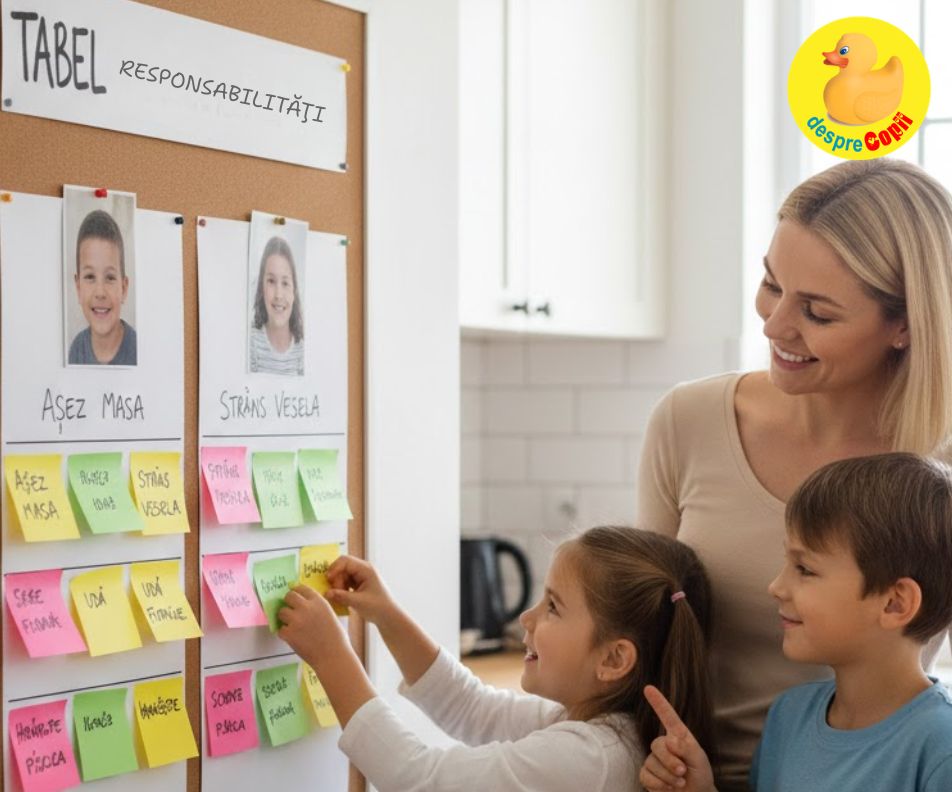 Tabelul de responsabilități al familiei sau lecția simplă care crește copii mai siguri pe ei - sfatul Amaliei